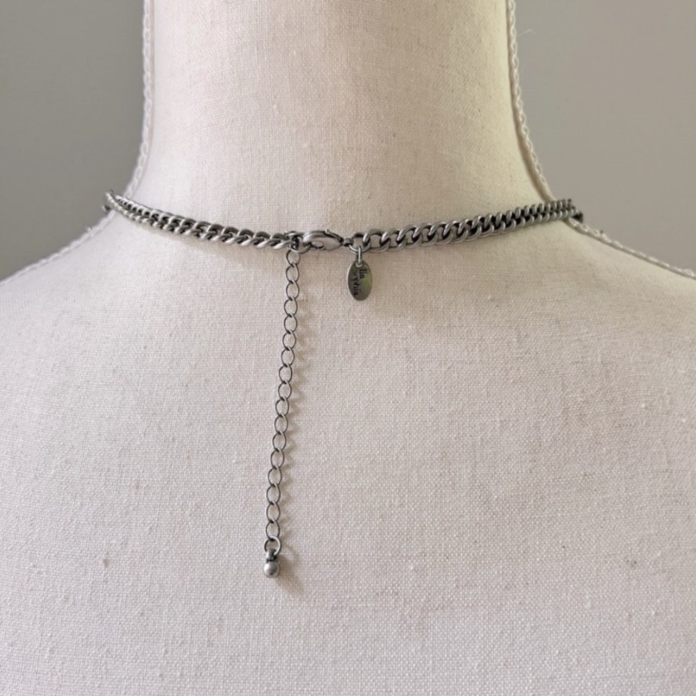 RARE Lia Sophia Glacial Blue and Silver, Crystal Rhinestone Collar Bib Necklace - Picture 8 of 12